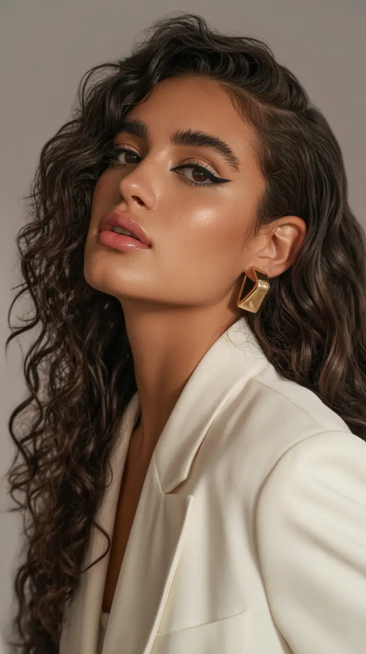 soft spring brunette hair color 2026 Deep Brunette Waves With Dark Radiance