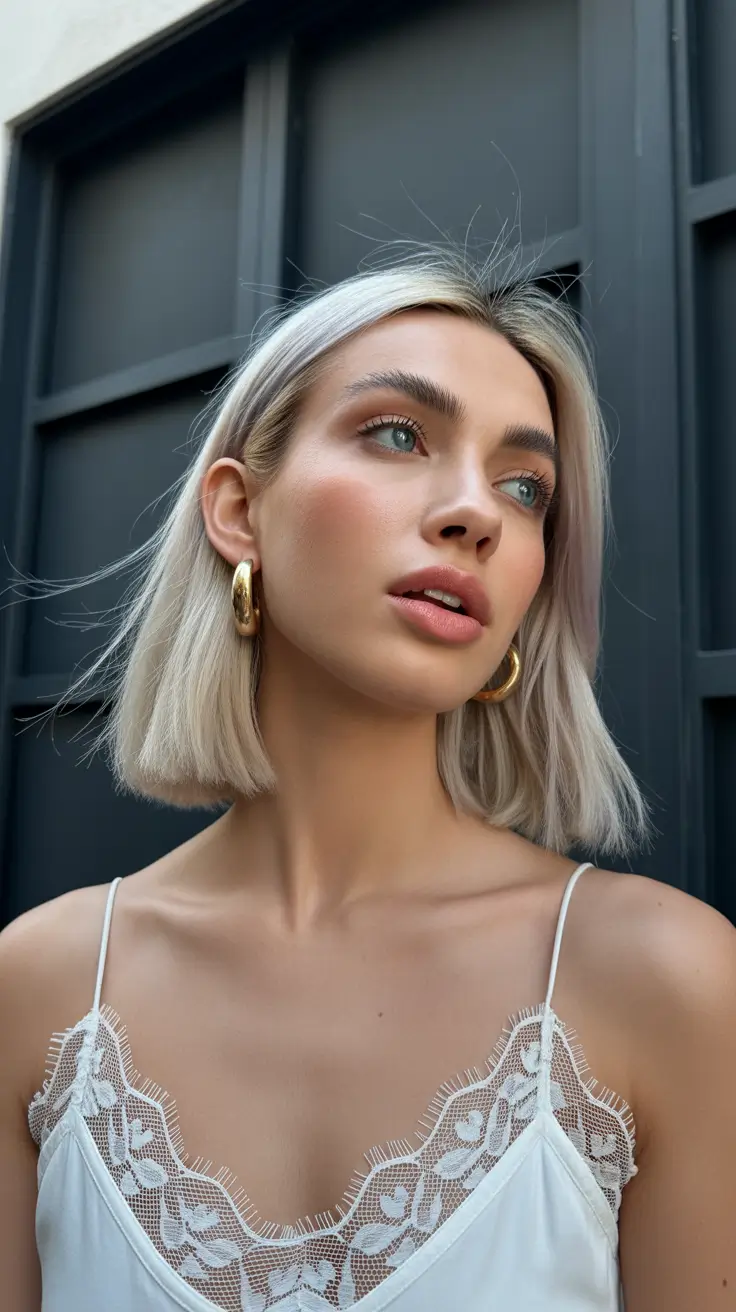 soft spring hair color warm skin tone 2026 Light Blonde Bob for Warm Beige Skin