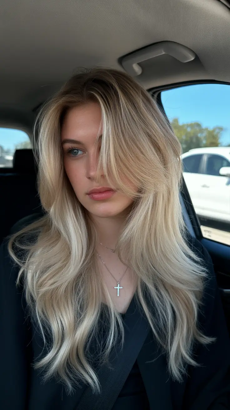 soft spring hair color warm skin tone 2026 Soft Beige Layers with Airy Movement