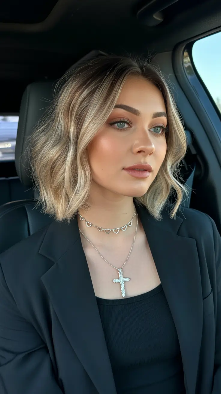 soft spring hair color warm skin tone 2026 Dimensional Honey Bronde Textured Bob