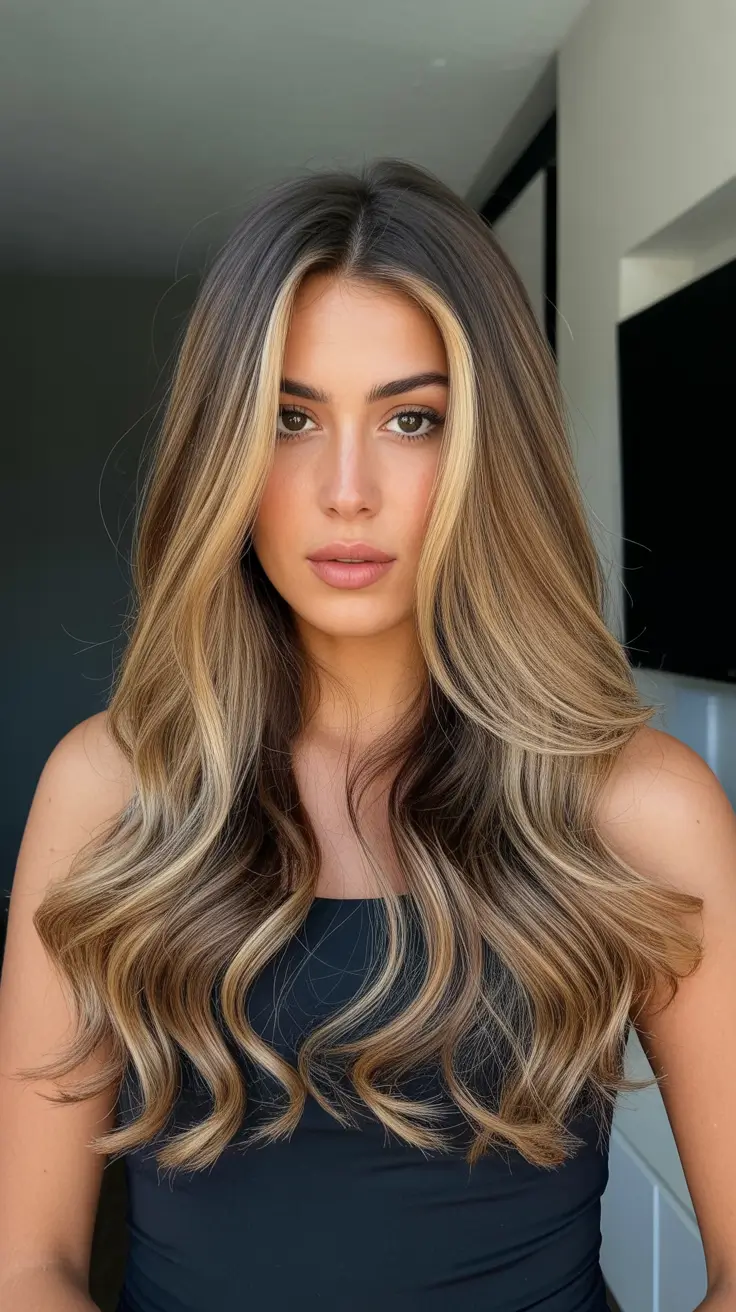 soft spring hair color warm skin tone 2026 Luxury Caramel Contour with Soft Face Framing