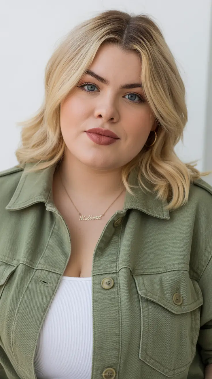 Soft Spring Haircuts for Plus Size Women 2026 Soft Shoulder-Length Cut With Gentle Waves