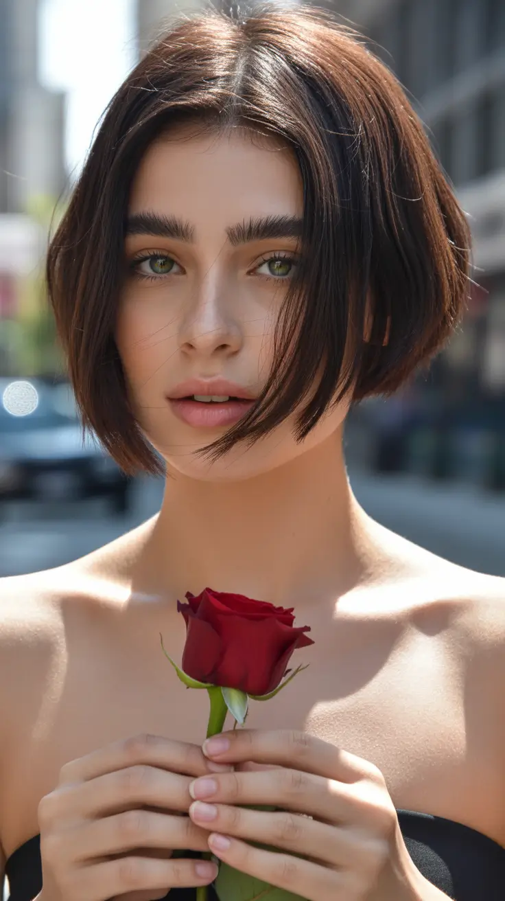 sophisticated spring bob haircut 2026 Modern Chocolate Bob with Airy Face-Framing Layers