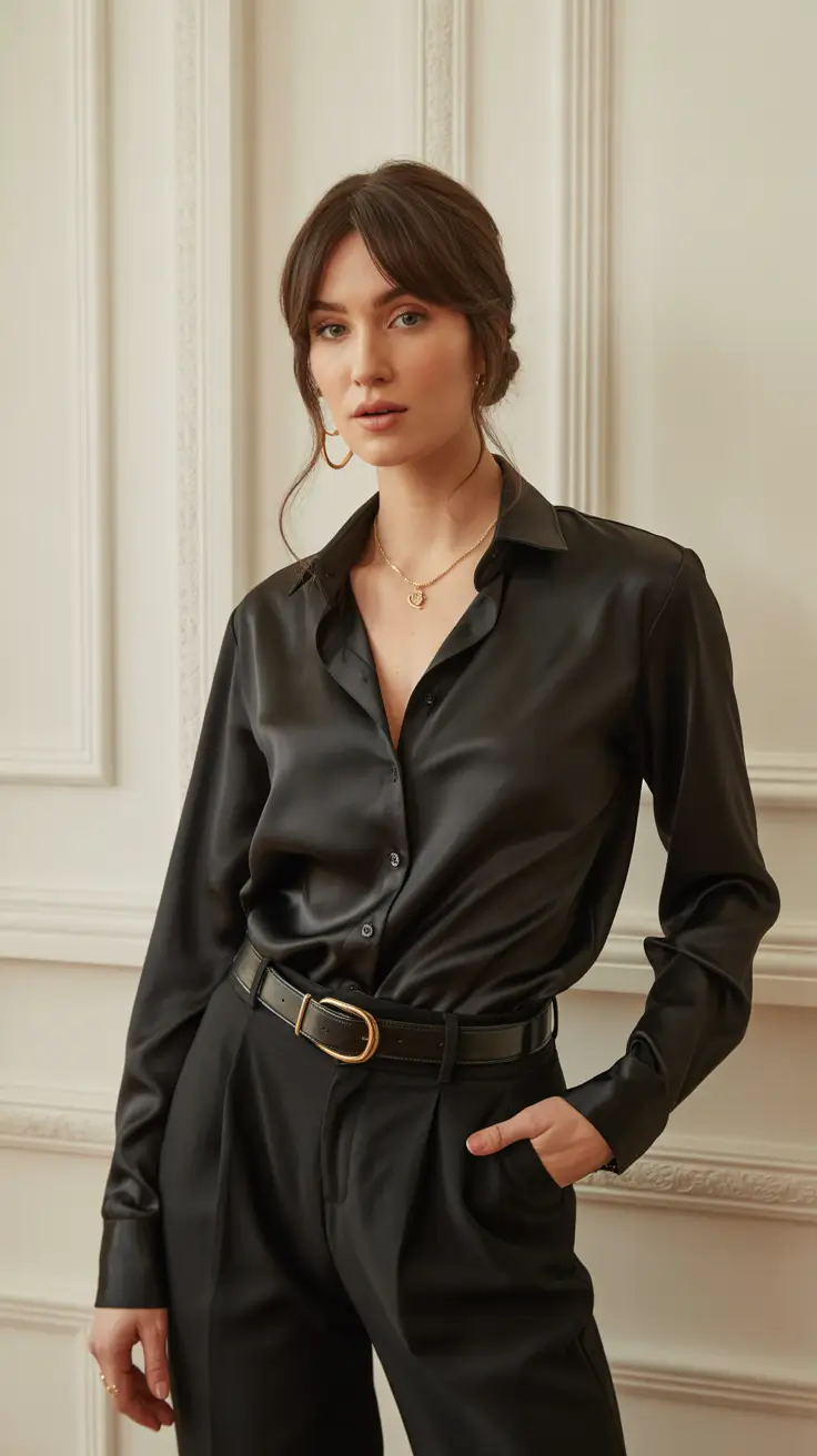 sophisticated spring business casual outfits 2026 Soft Black Luxe for Understated Confidence