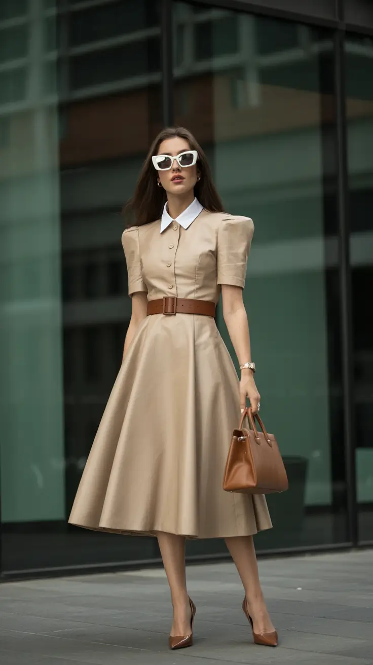 sophisticated spring business casual outfits 2026 Retro-Feminine Structure Meets Modern Polish
