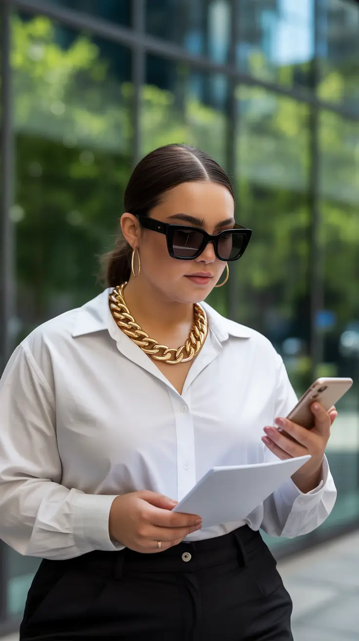 vibrant plus size spring outfits 2026 Power Accessories With Classic Monochrome