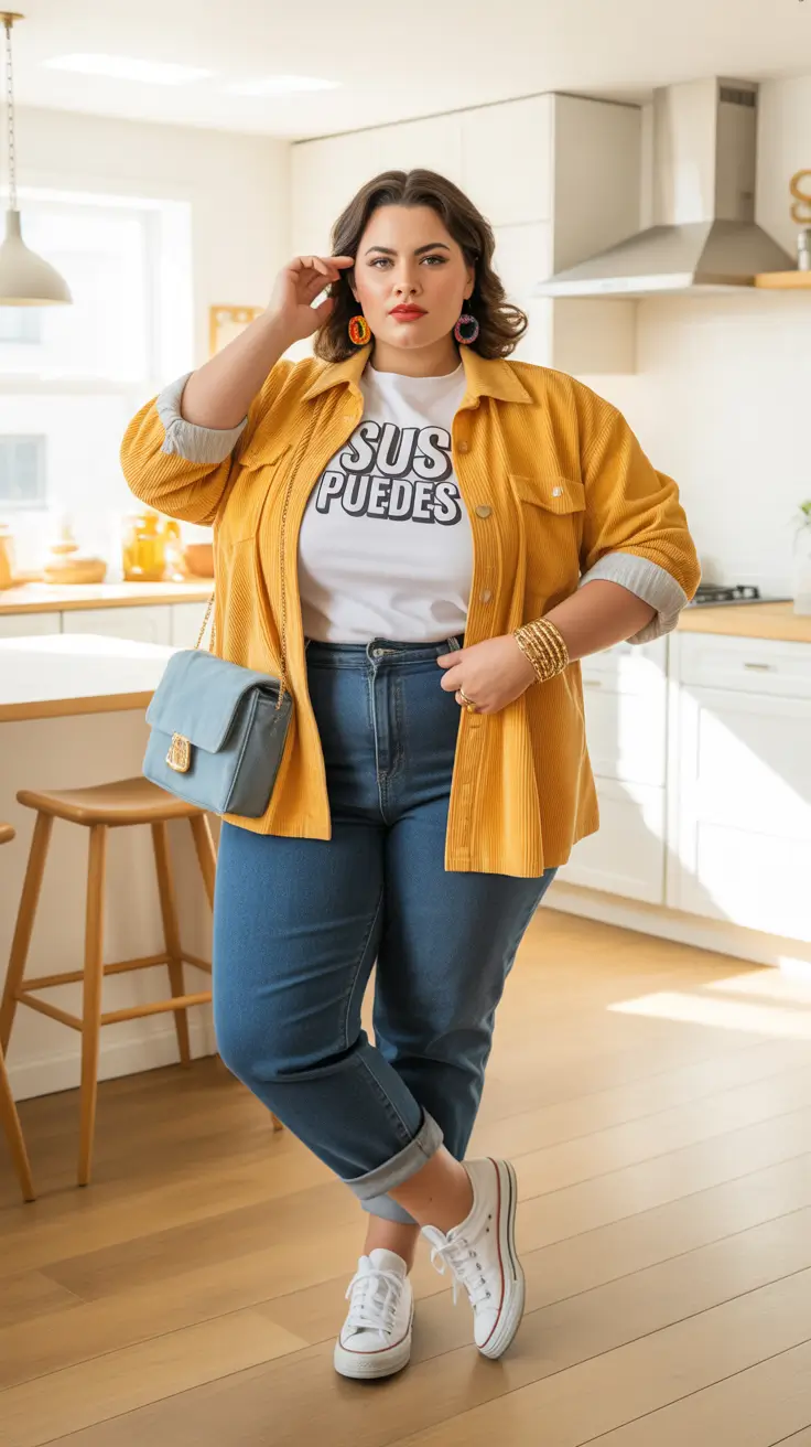 vibrant plus size spring outfits 2026 Sunny Casual Layers With a Spring Attitude