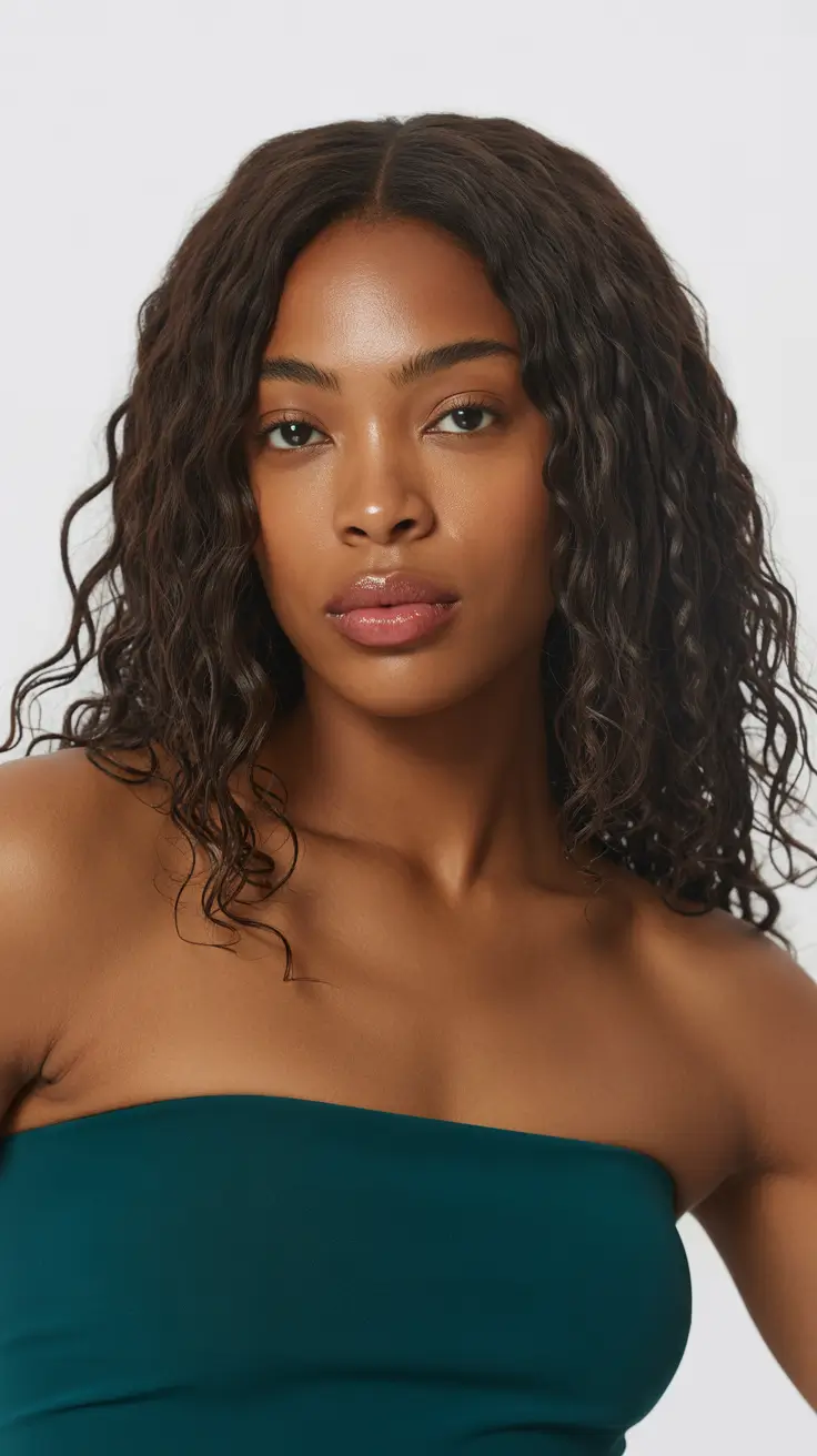 warm spring hair color for dark skin 2026 Soft Walnut Natural Texture