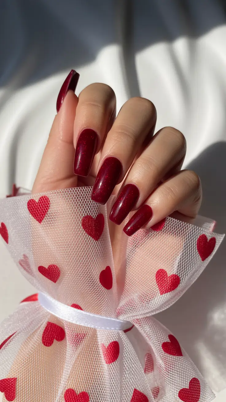 beach spring vacation nails 2026 Romantic Cherry Red Coffin Nails for Sunset Dates
