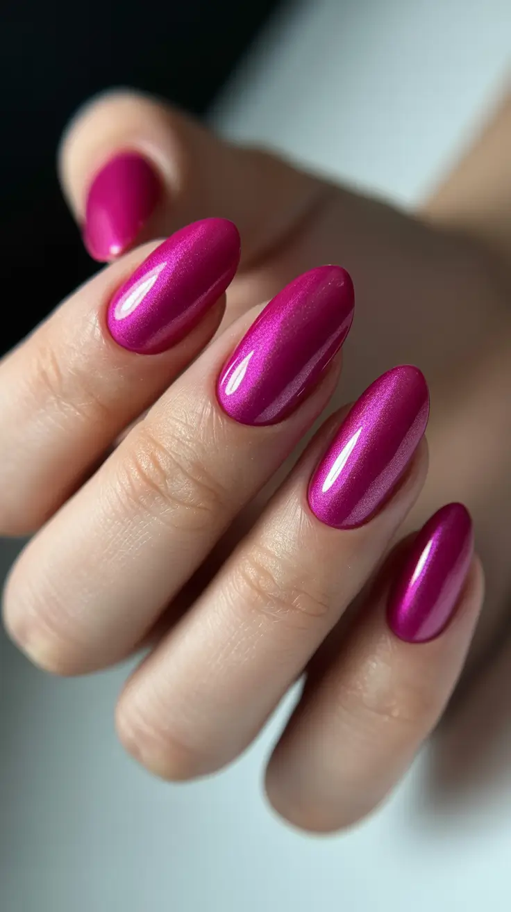 best pink spring nails 2026 Shimmering Metallic Pink Nails That Catch the Spring Light