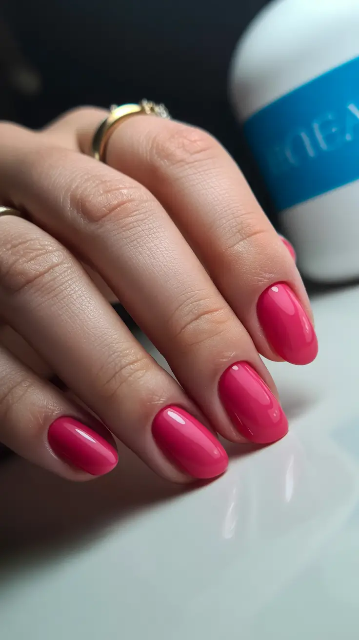 best pink spring nails 2026 Bright Candy Pink Nails for a Classic Spring Manicure