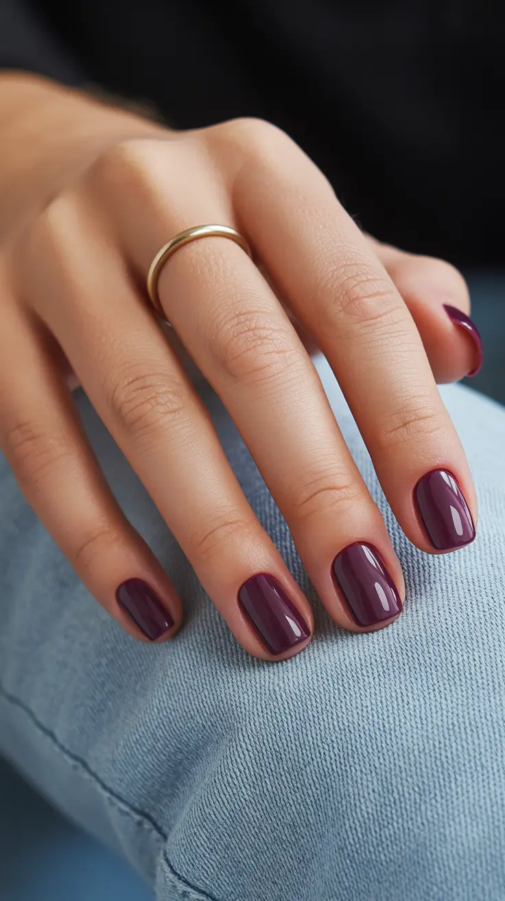cozy spring gel nails mood 2026 Deep Berry Gloss Mood