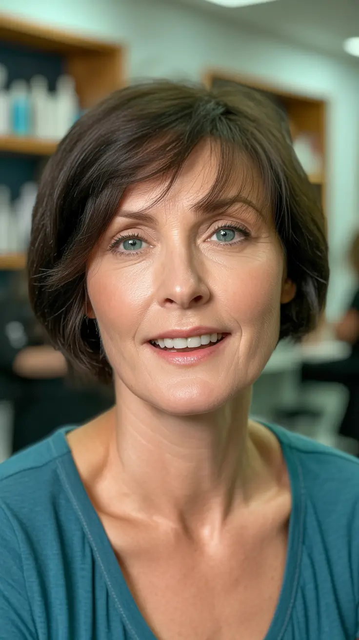 flattering spring haircuts for women over 60 2026 - Classic Gray Bob with Gentle Curl at Ends