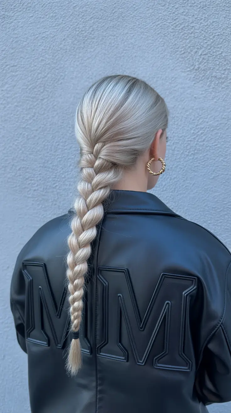 fresh spring braids hairstyle 2026 Minimal Low Braid With Sleek Finish