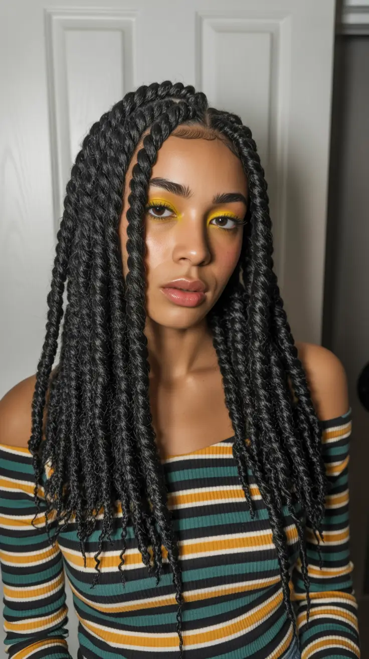 fresh spring braids hairstyle 2026 Defined Spring Twists With Face-Framing Length