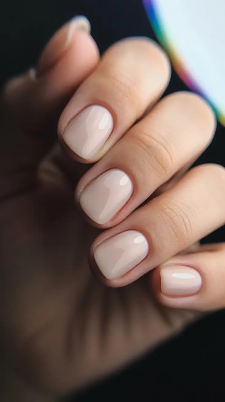 fresh spring short nails 2026 Soft Milky Nude Minimalism for Effortless Spring Style