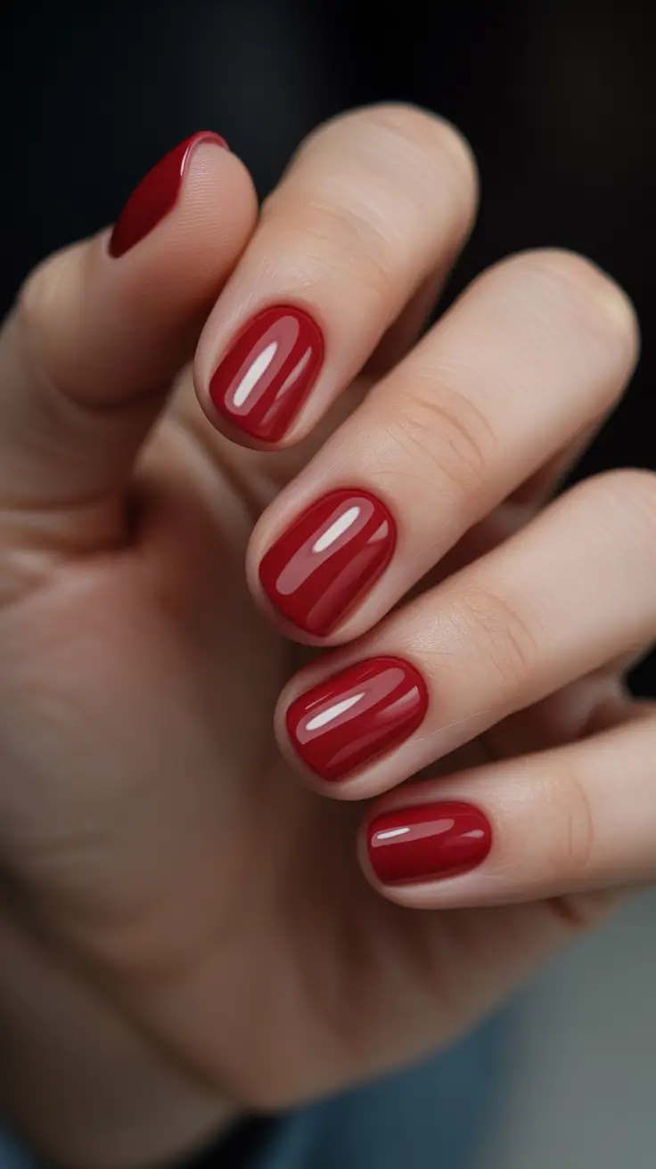 fresh spring short nails 2026 Bright Classic Red Short Nails That Never Go Out of Style
