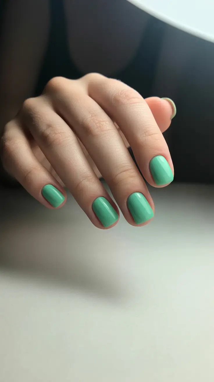 fresh spring short nails 2026 Fresh Mint Green Short Nails for Early Spring Brightness