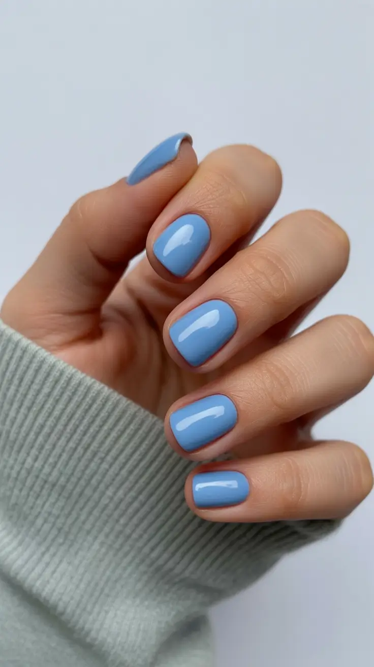 fresh spring short nails 2026 Sky Blue Minimalist Manicure for Fresh Spring Short Nails