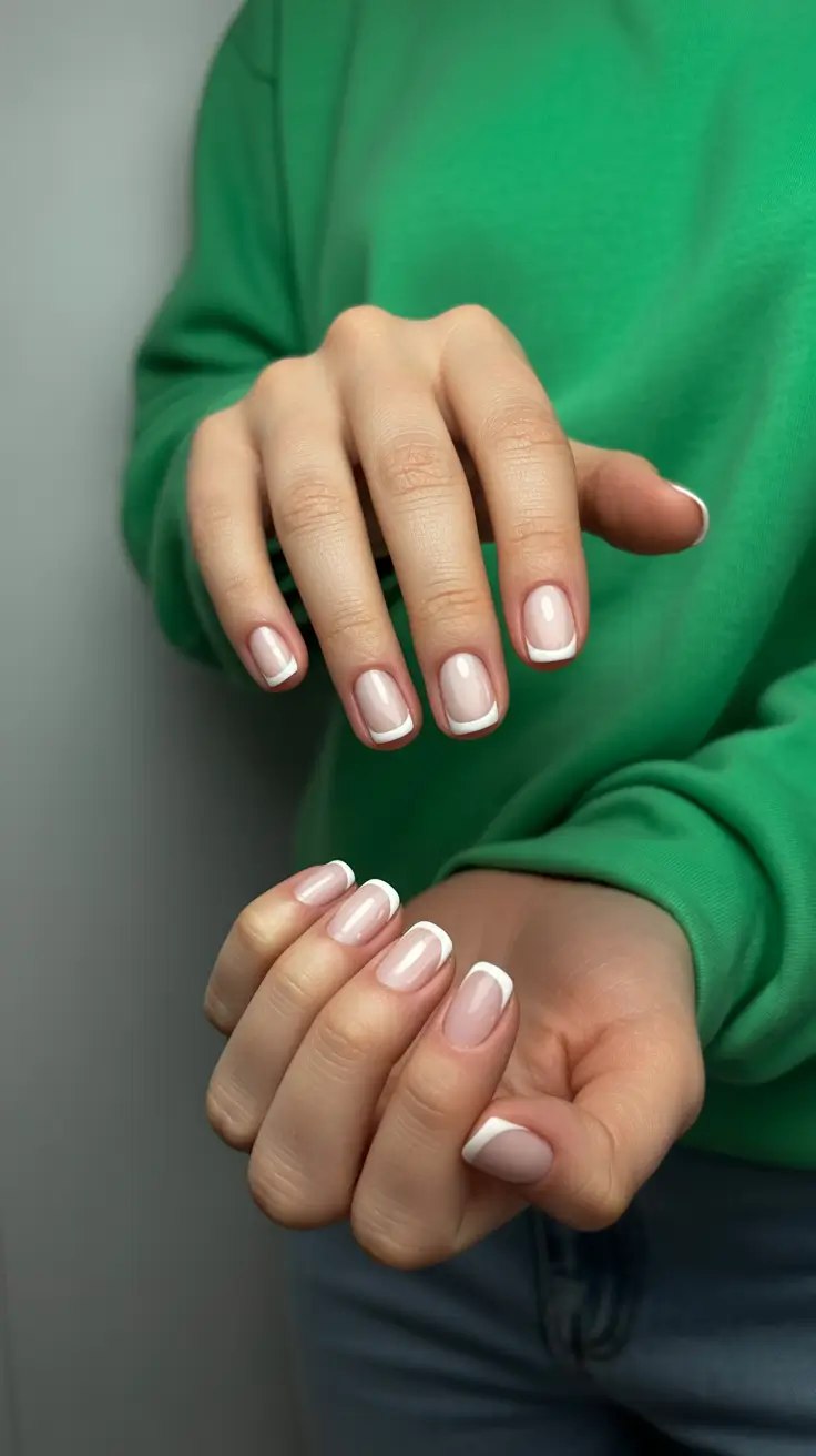 fresh spring short nails 2026 Classic French Tip Short Nails for Timeless Spring Elegance