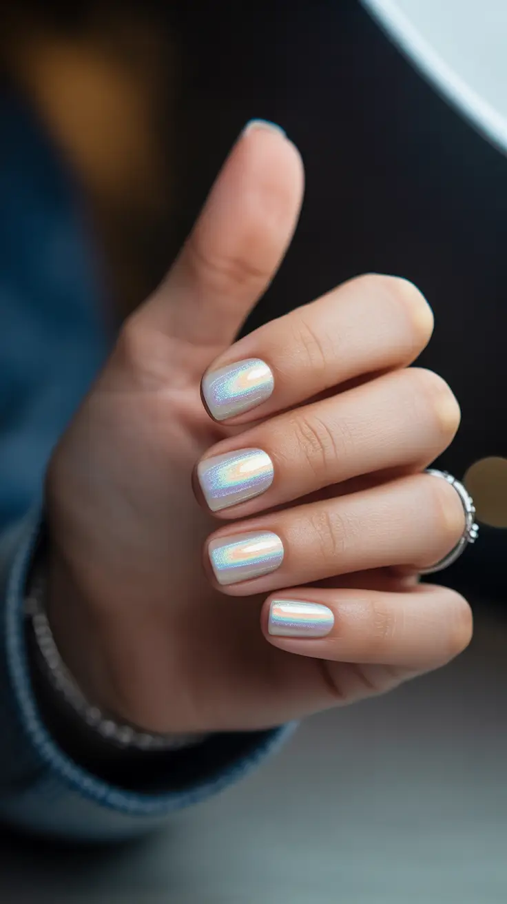 fresh spring short nails 2026 Soft Pearl Iridescent Glow for Fresh Minimalist Spring Nails