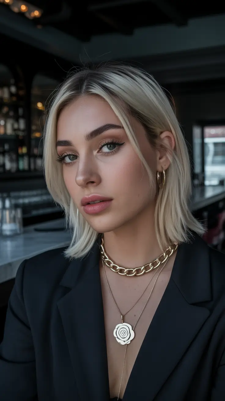 hair color for blondes summer 2026 Cool Neutral Blonde Lob with Urban Balayage Edge