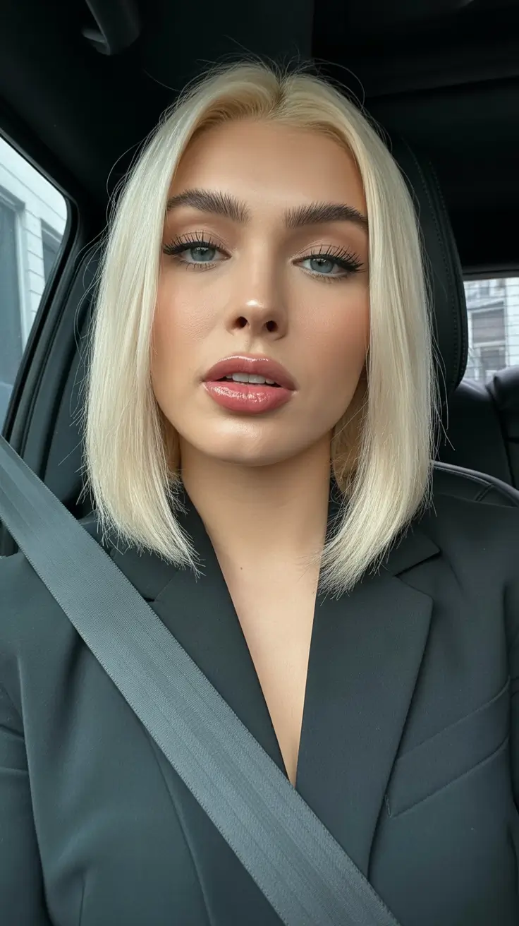 hair color for blondes summer 2026 Sleek Shoulder Length Blonde with Precision Highlights