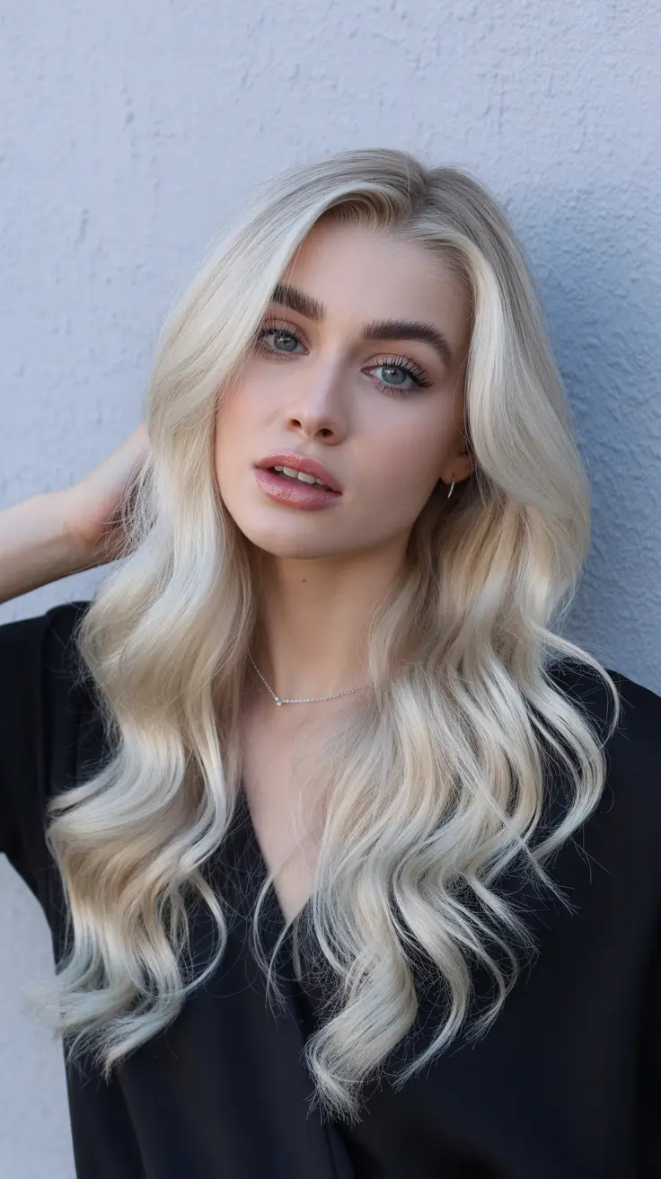 hair color for blondes summer 2026 Soft Cream Blonde Waves with Modern Dip Dye Lightness