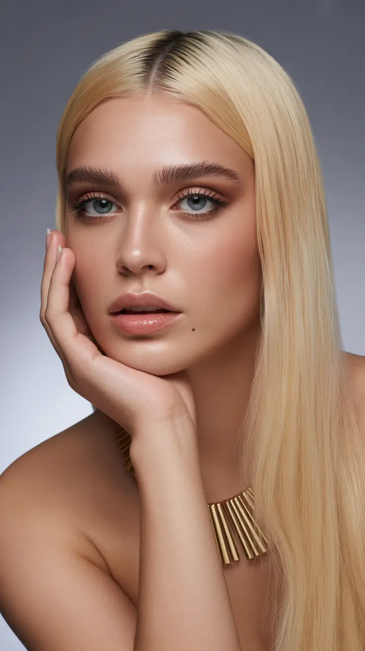 hair color ideas for summer 2026 Ultra Smooth Champagne Blonde Length