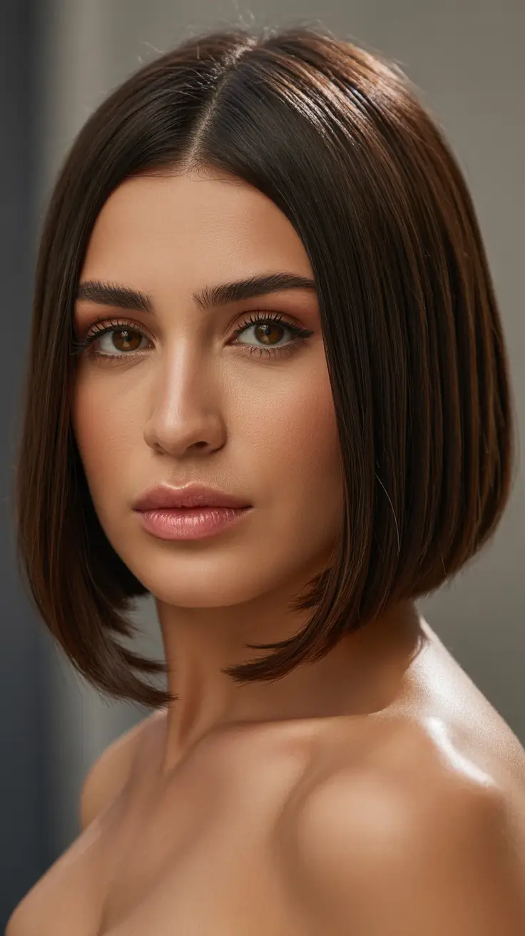 hair color ideas for summer 2026 Gloss Espresso Precision Micro Bob