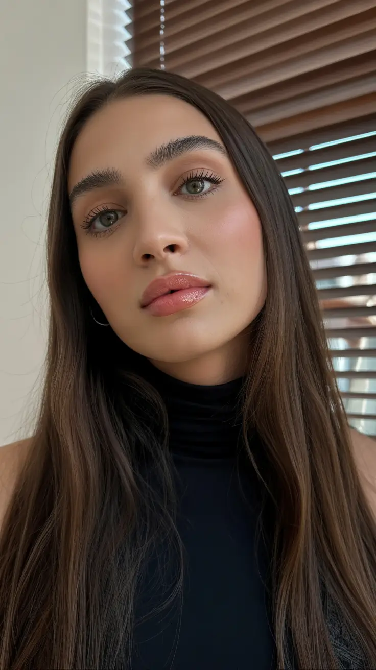 hair color ideas for summer 2026 Glass Brunette Precision Length