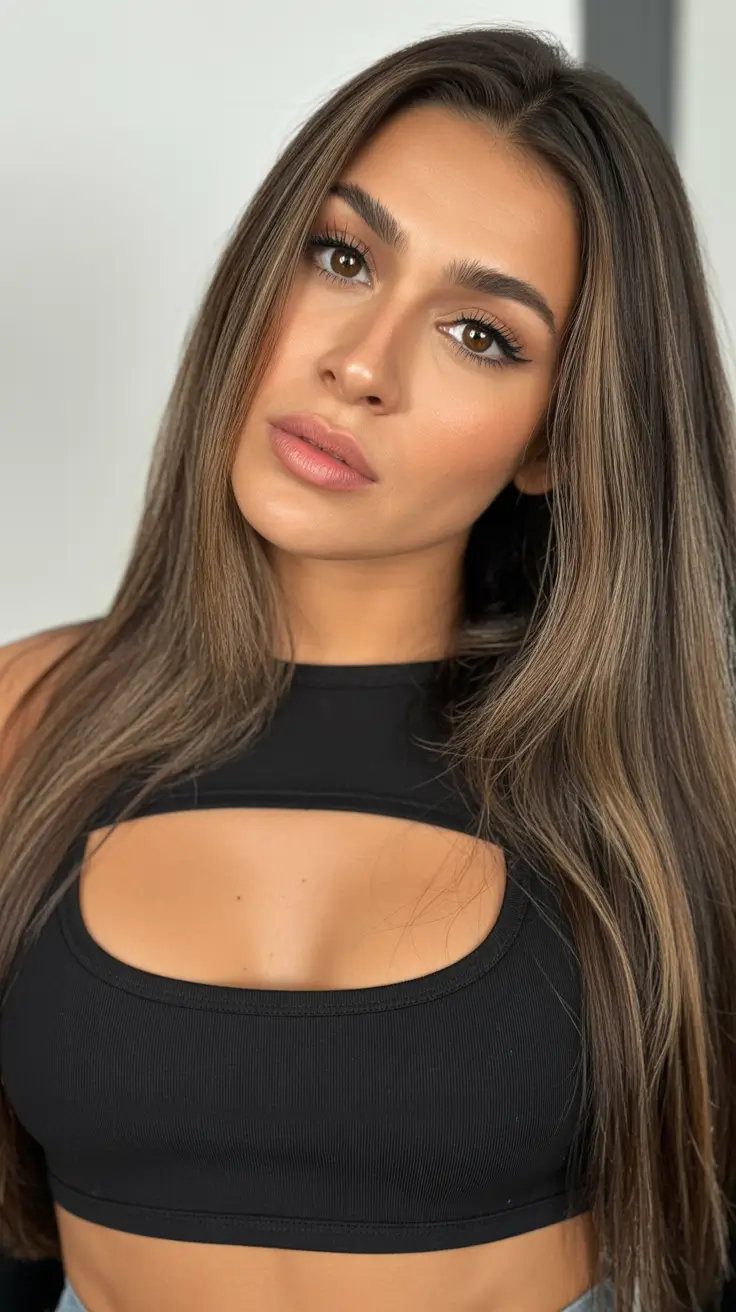 May Hair Color Ideas 2026 Dimensional Honey Brown Long Sleek Layers