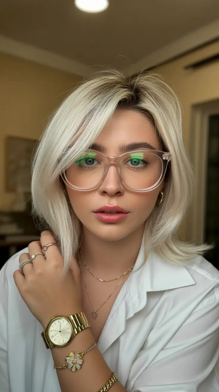 May Hair Color Ideas 2026 Champagne Blonde Layered Office-Length Cut