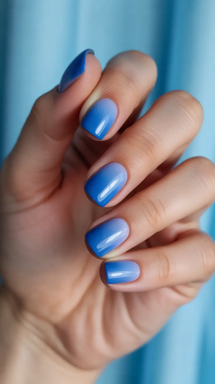 May Nails Ideas 2026 Soft Blue Ombre for Everyday Wearable Freshness