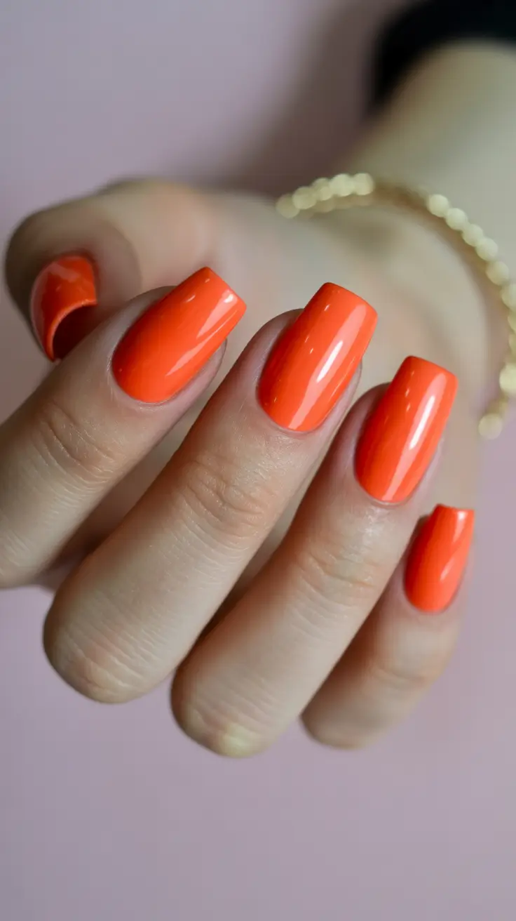 May Nails Ideas 2026 Juicy Coral Gloss for Warm Weather Optimism