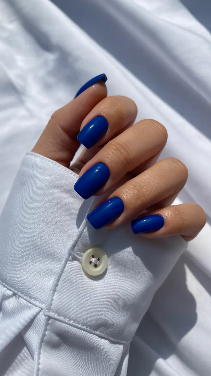 May Nails Ideas 2026 Electric Blue Minimalism That Feels Quietly Powerful