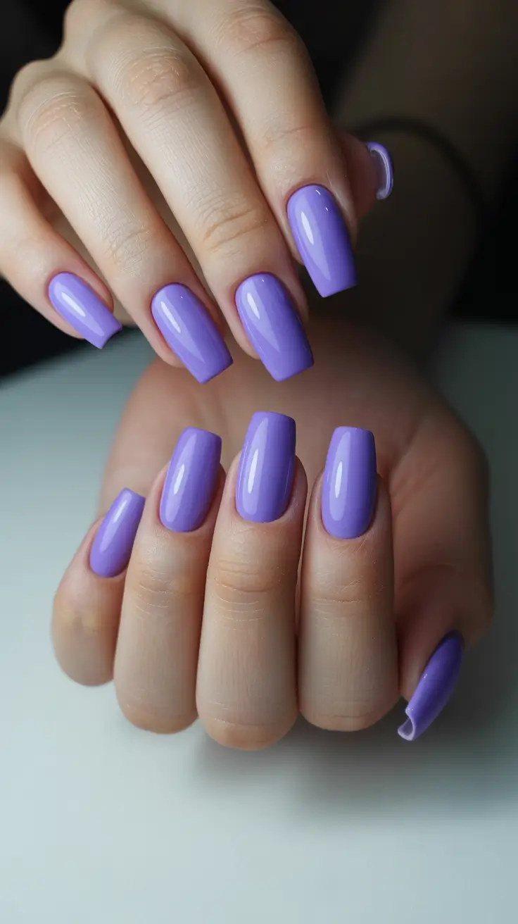 May Nails Ideas 2026 Soft Lavender Calm for Transitional Spring Days