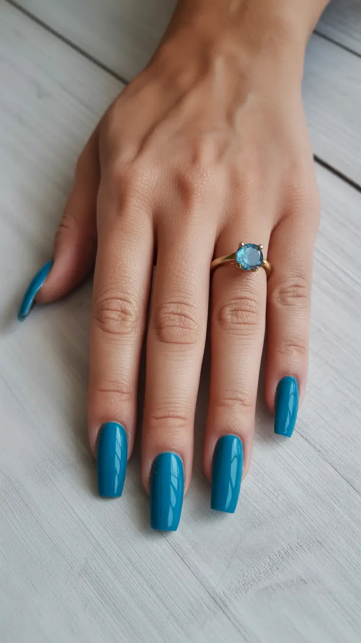 May Nails Ideas 2026 Deep Teal Structure for Bold Yet Wearable Statements