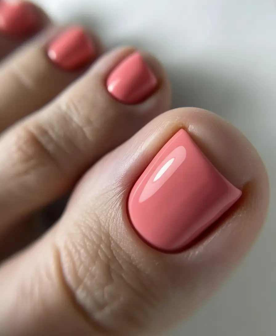 minimalist spring toe nails 2026 Peach Sorbet Gloss for Soft Romantic Minimalism