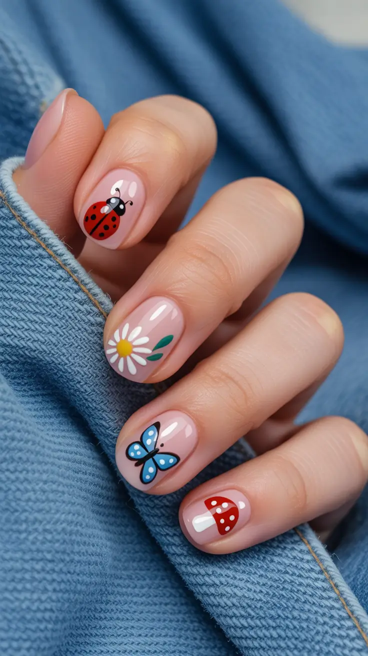 nail art ideas for summer 2026 Playful Garden Micro Art