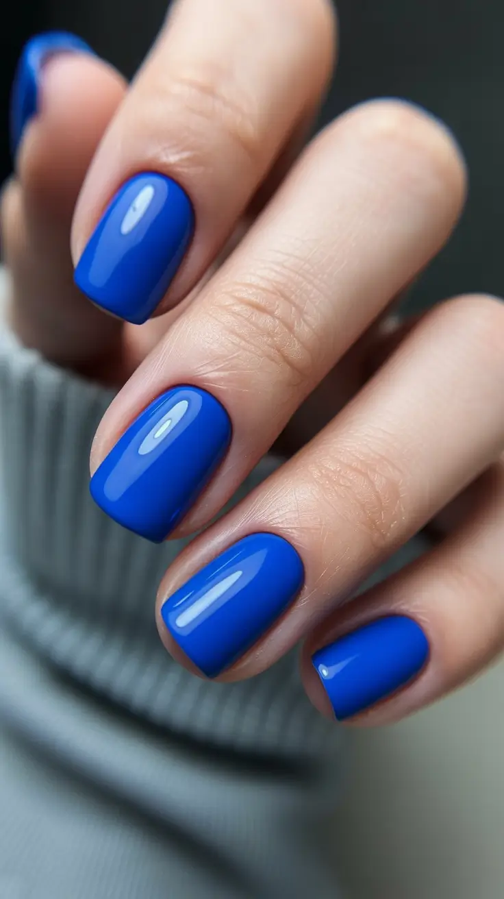 nail art ideas for summer 2026 Electric Blue Confidence Minimal