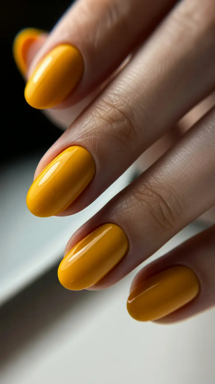 nail art ideas for summer 2026 Sunset Mustard Pop Simplicity