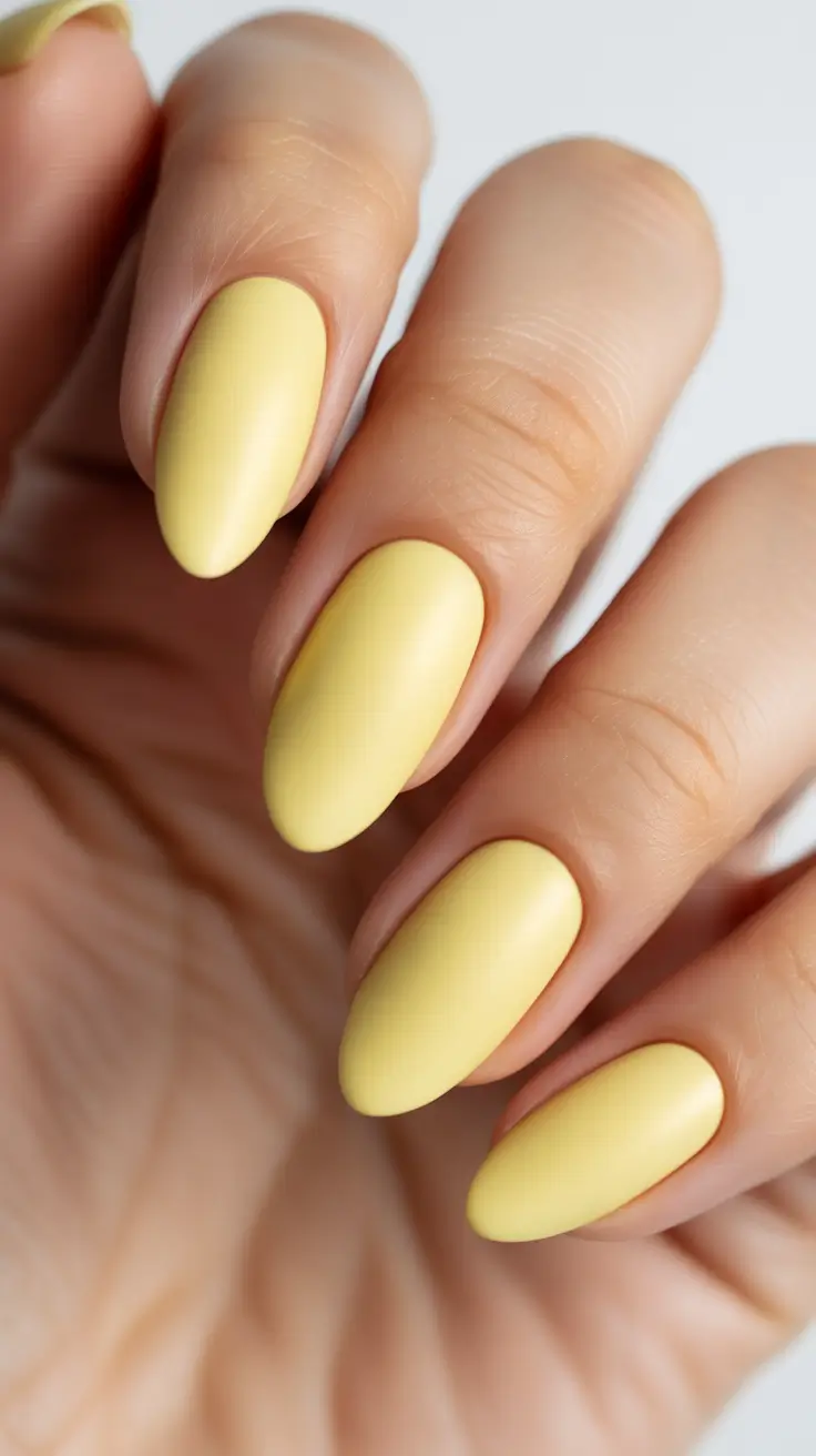 preppy spring almond nails 2026 Pastel Yellow Almond Nails That Feel Like the First Warm Day of Spring