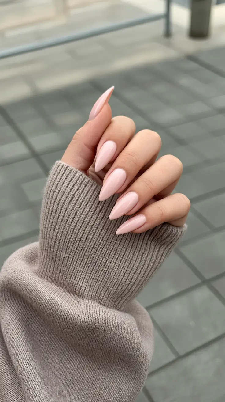 preppy spring almond nails 2026 Soft Blush Almond Nails for Understated Spring Glam