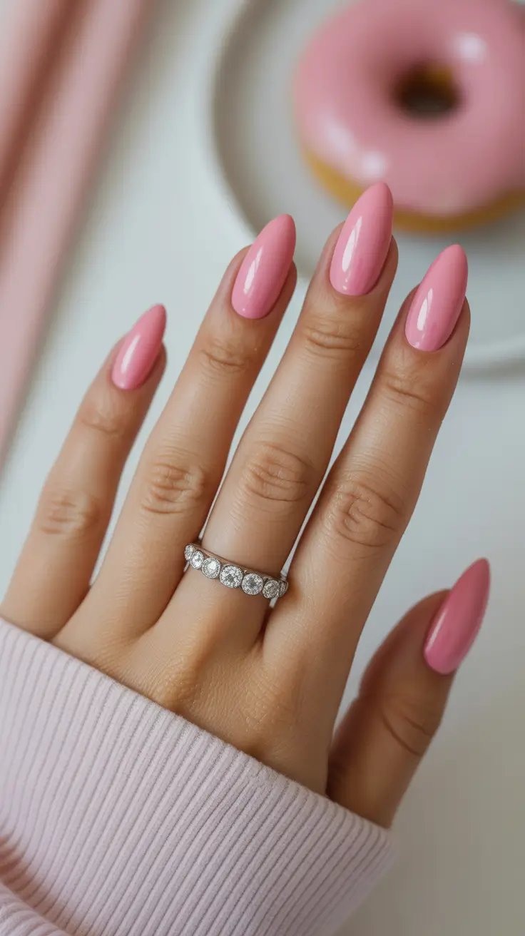 preppy spring almond nails 2026 Soft Pink Almond Nails for Classic Preppy Spring Elegance