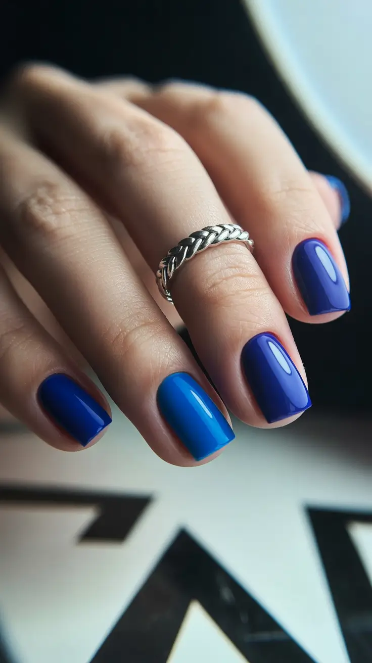 pretty spring nails acrylic 2026 Bold Blue Acrylic Nails for a Vibrant Spring Statement