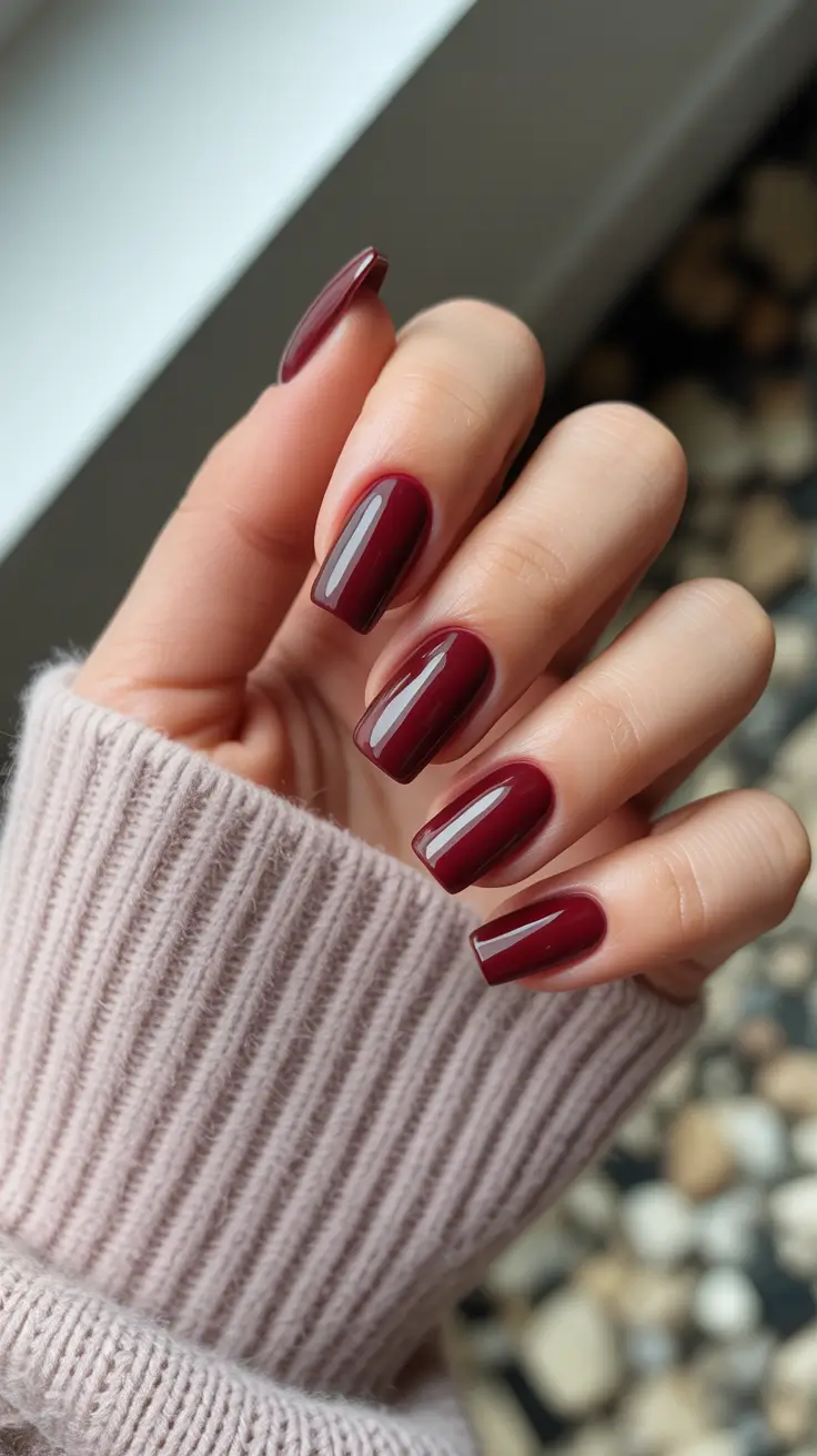 pretty spring nails acrylic 2026 Deep Cherry Red Acrylic Nails for a Chic Statement