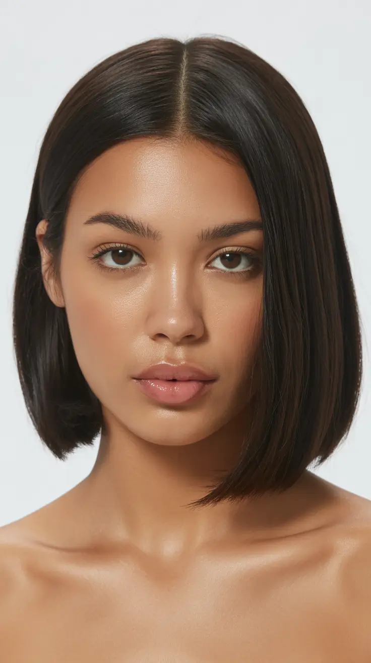 simple spring short hairstyles 2026 Soft Precision Bob With Bare Skin Glow
