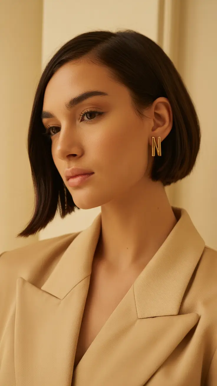 soft spring short haircut styles 2026 Asymmetric Espresso Bob with Sleek Spring Movement