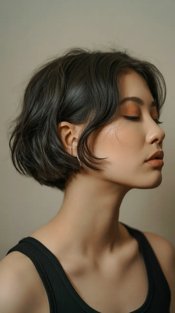 soft spring short haircut styles 2026 Soft Layered French Bob with Natural Spring Movement